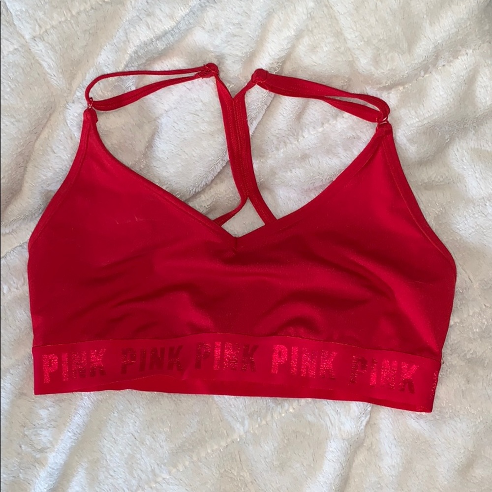 Red Pink Sports Bra
